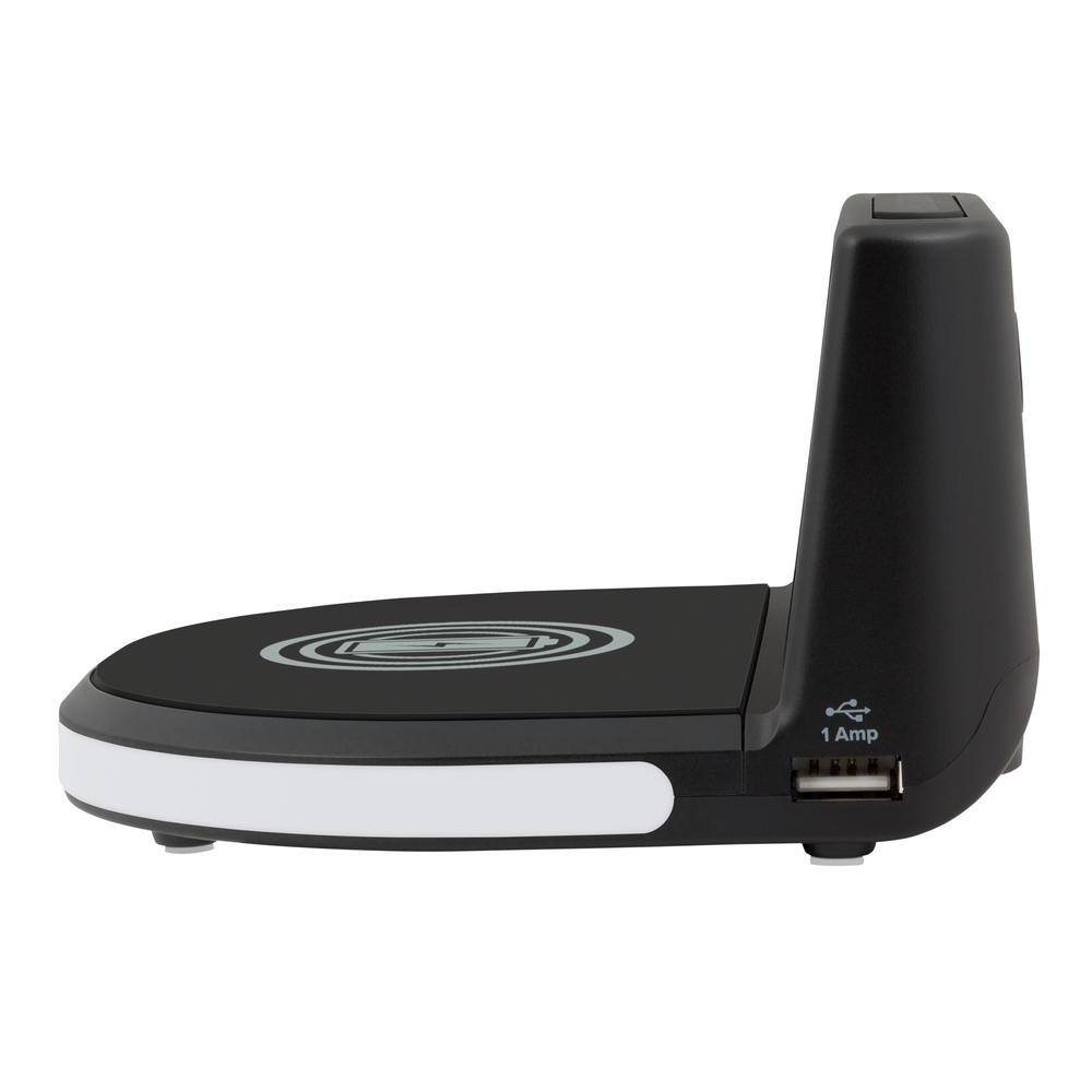 La Crosse Technology Wireless 5-Watt Charging Alarm Clock with Glowing base and Outdoor Sensor