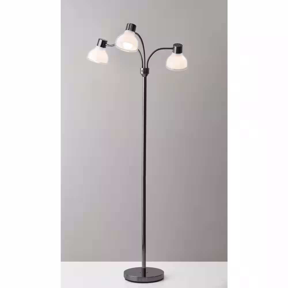 Adesso Presley 69 in. Black Nickel Floor Lamp