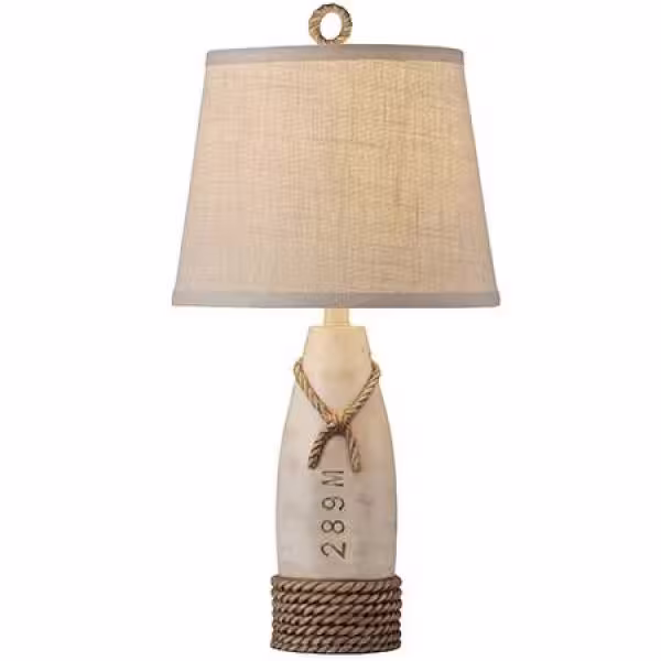 StyleCraft 26 in. Distressed White Nautical Buoy Table Lamp