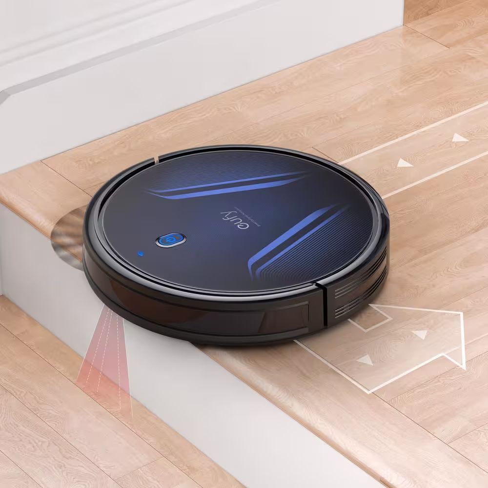 eufy RoboVac G15 Robotic Vacuum Cleaner with Gyro Navigation, Bagless, Washable Filter, Multi-Surfaces in Black