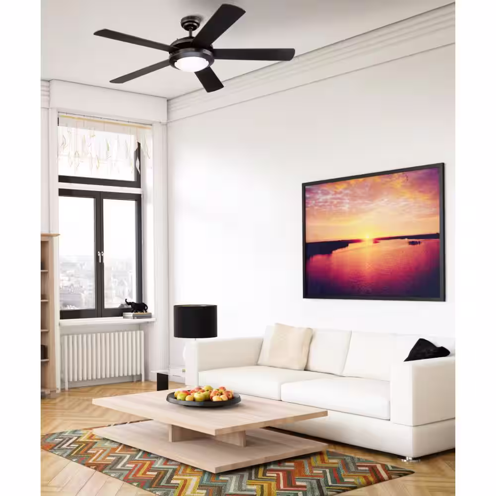 Westinghouse Comet LED 52 in. LED Matte Black Ceiling Fan with Light Fixture