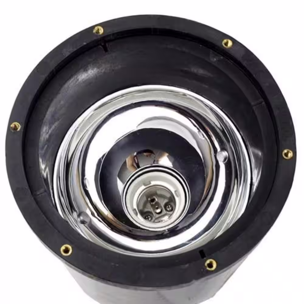 None Black Hardwired Weather Resistant Well light with LED Light Bulb and Tri-Directional Cover