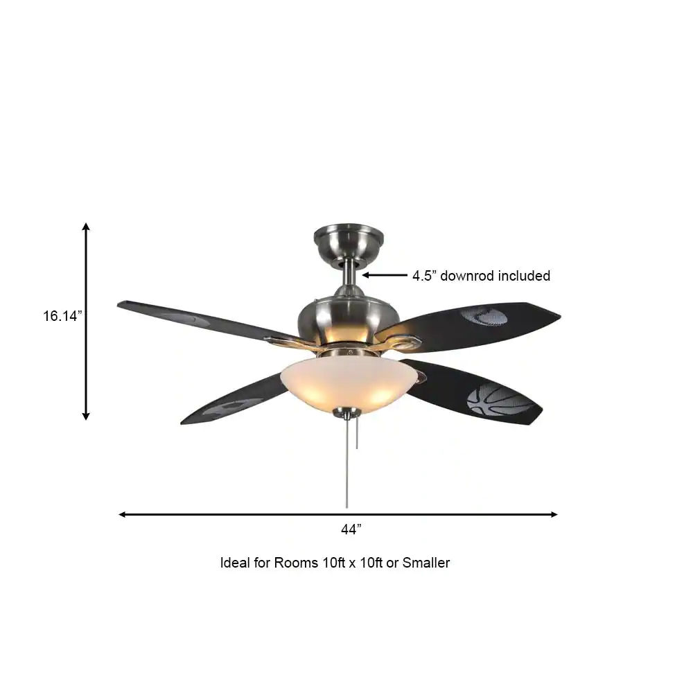 Hampton Bay Everstar II 44 in. Indoor Brushed Nickel Ceiling Fan with Light Kit