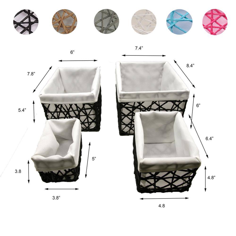 None 8 in. D x 6 in. H x 7 in. W Grey/White Paper Cube Storage Bin