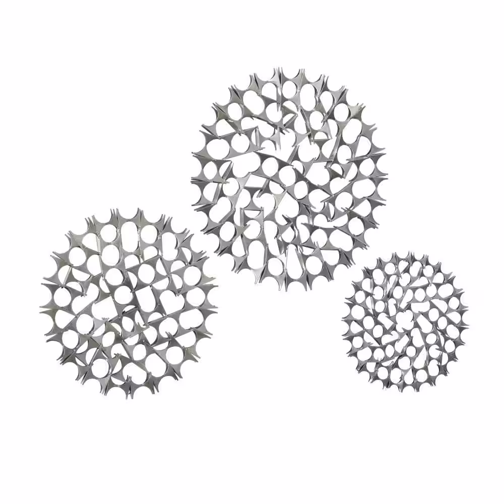 Litton Lane Metal Silver Starburst Wall Decor with Cutout Design (Set of 3)