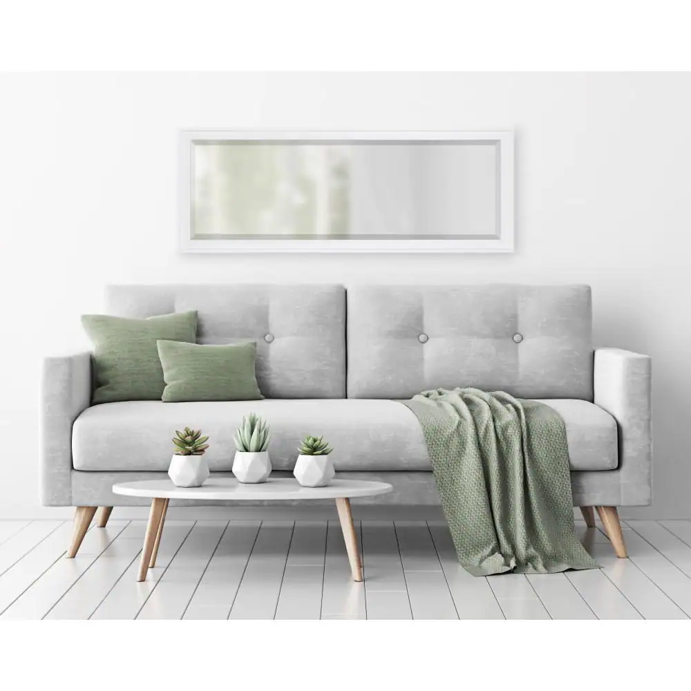 DesignOvation Large Rectangle White Beveled Glass Full-Length Classic Mirror (51.5 in. H x 19.5 in. W)