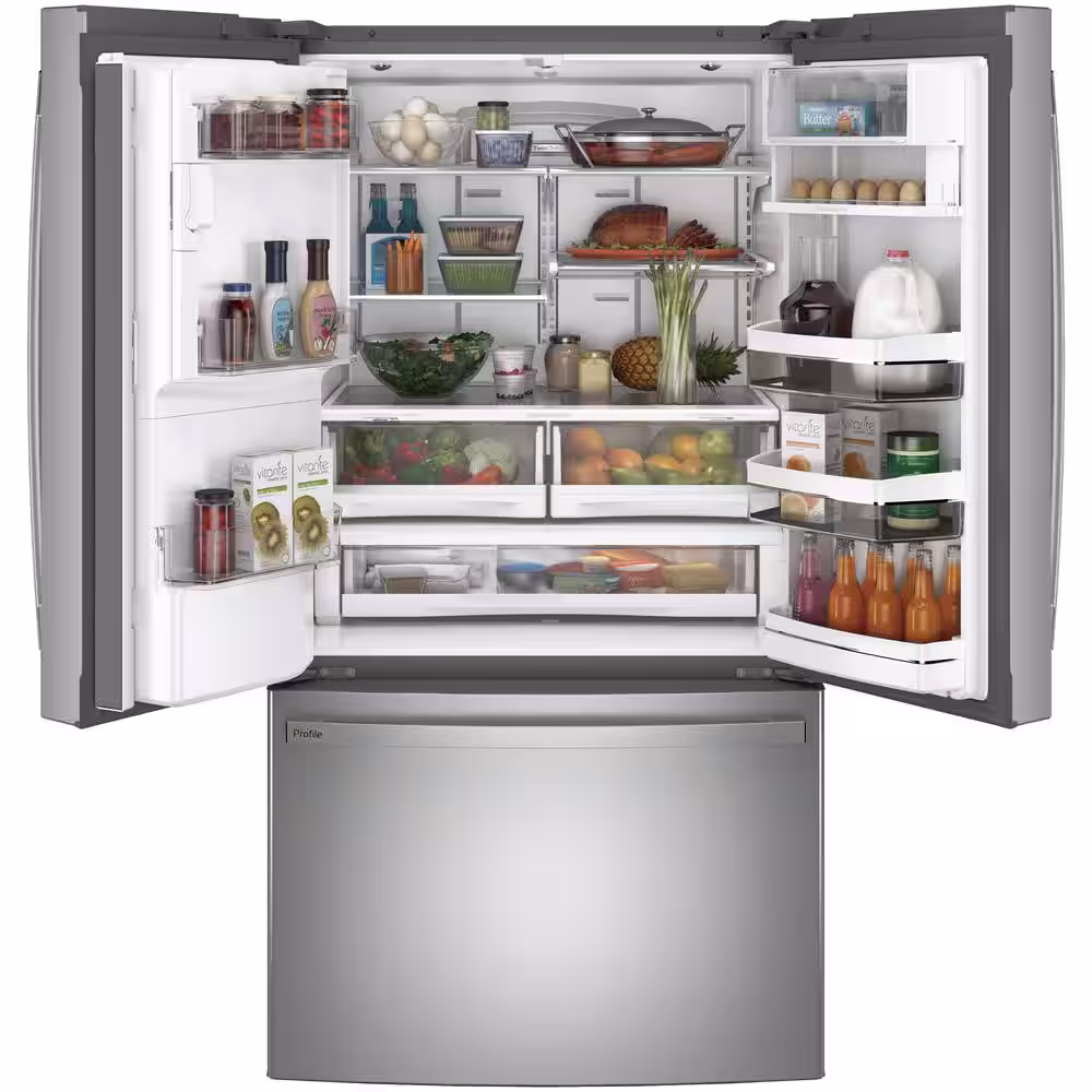 GE Profile Profile 27.7 cu. ft. Smart French Door Refrigerator with Kuerig K-Cup in Fingerprint Resistant Stainless Steel