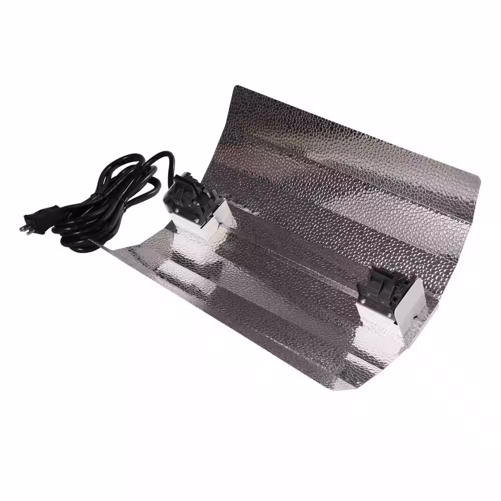 Hydro Crunch 18 in. Double Ended DE Basic Wing Grow Light Reflector with Socket and Cord for up to 1000-Watt