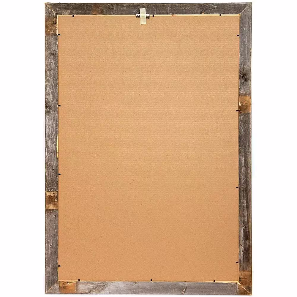 None Rustic Farmhouse 24 in. x 36 in. Weathered Gray Reclaimed Picture Frame (1.5 in. Molding)