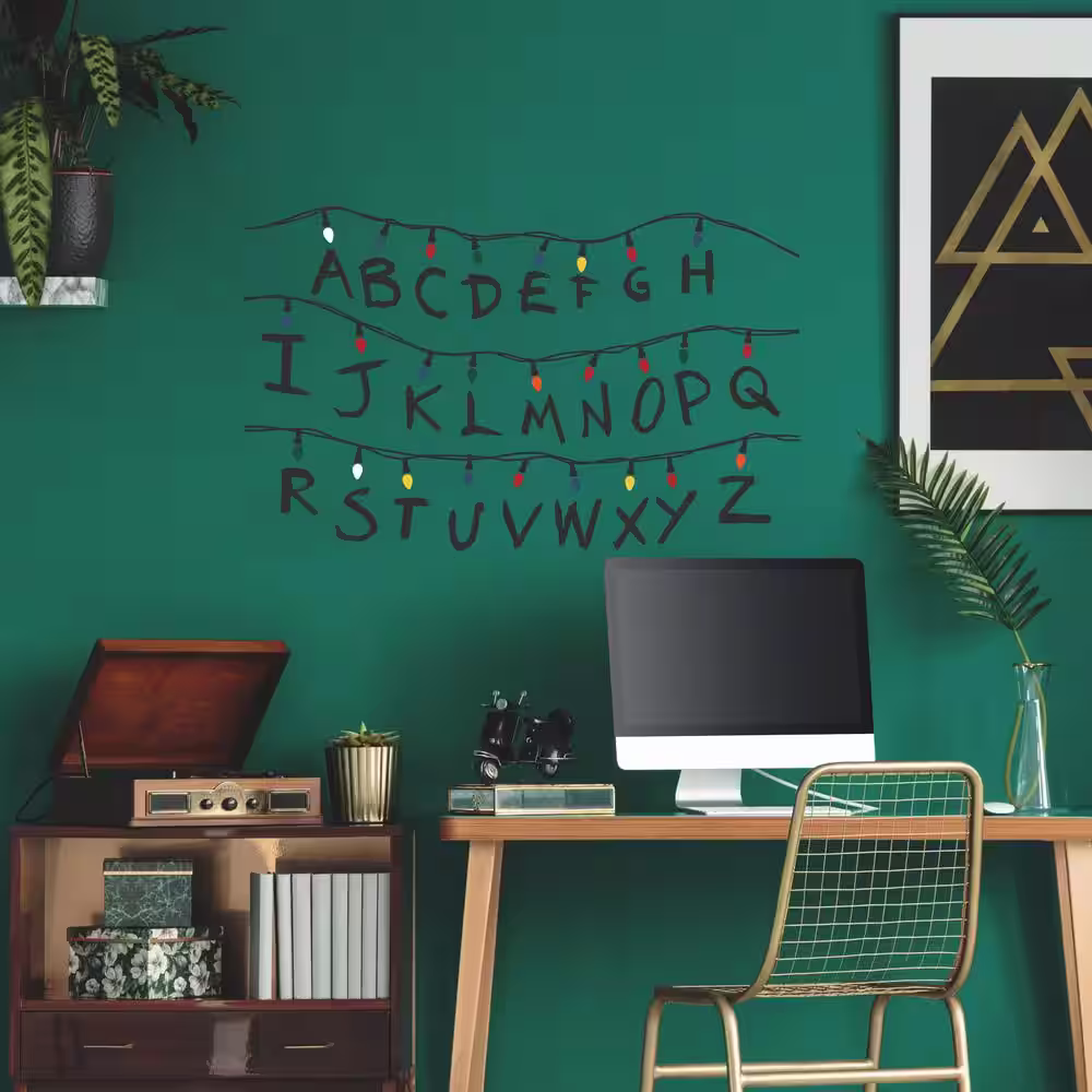 RoomMates Netflix Stranger Things Multi-Colored Christmas Light Giant Wall Decals W/Alphabet