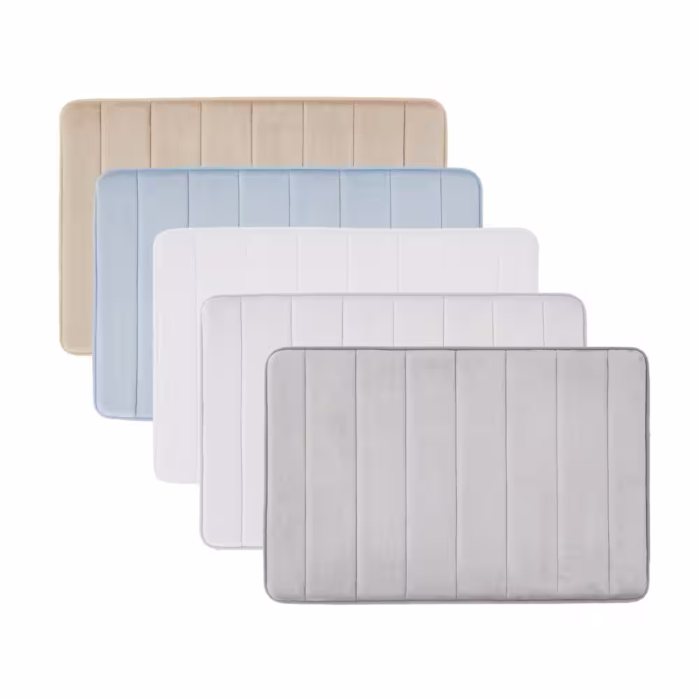 Truly Soft Memory Foam Tan 30 in. x 20 in. Polyester 2-Piece Bath Mat Set