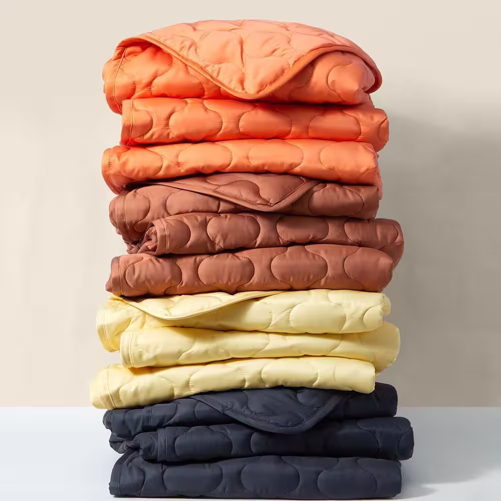 None Buffy Earth TENCEL Lyocell Puffer Throw Blanket