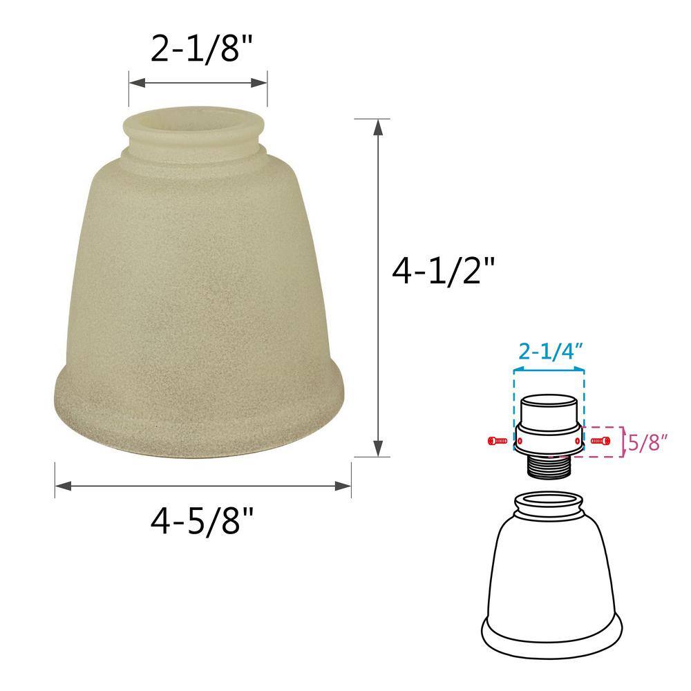 None 4-1/2 in. Antique Bell Ceiling Fan Replacement Glass Shade (4-Pack)