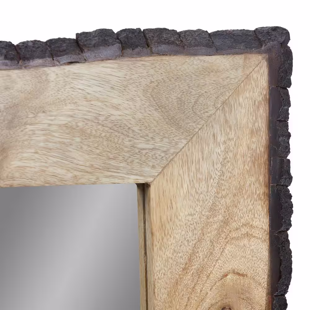 River of Goods Ivar 39 in. W x 28 in. H Rectangular Wood Frame Rustic Wall Mirror