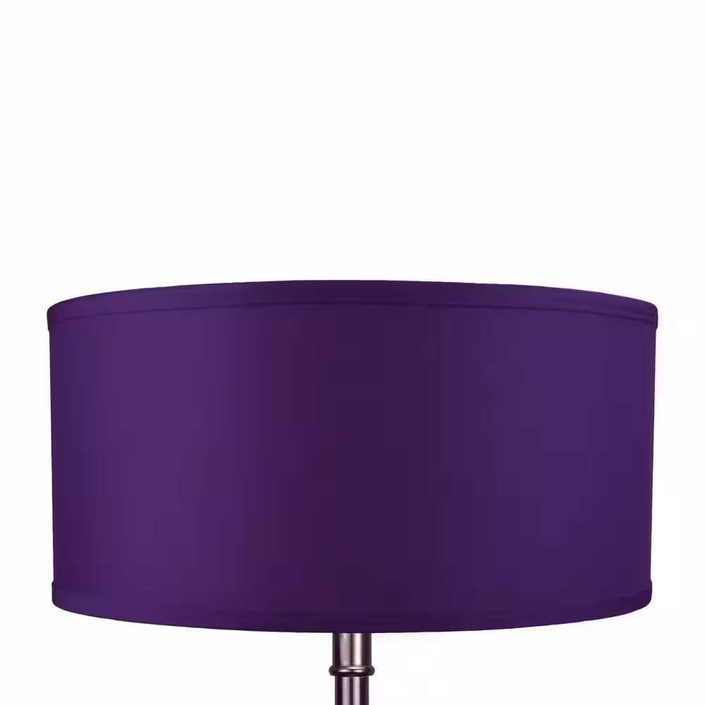 FenchelShades.com 17 in. Top Diameter x 17 in. Bottom Diameter x 8 in. H Linen Purple Drum Lamp Shade