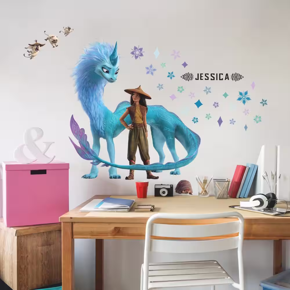 RoomMates Teal and Purple and Brown Raya and The Last Dragon Headboard Wall Decals