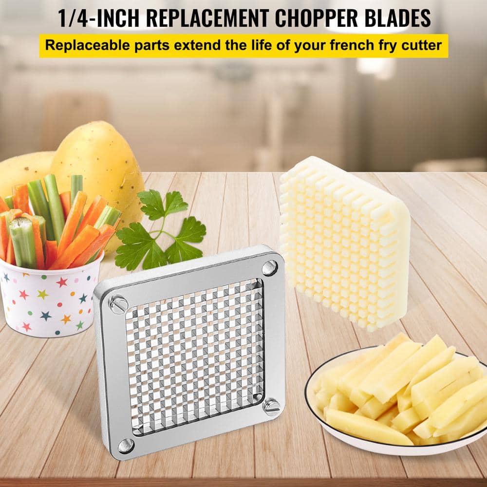 VEVOR Replacement Chopper Blade 1/4 in. 3 PCS French Fry Blade Assembly Stainless Steel Dicer Parts and Push Block
