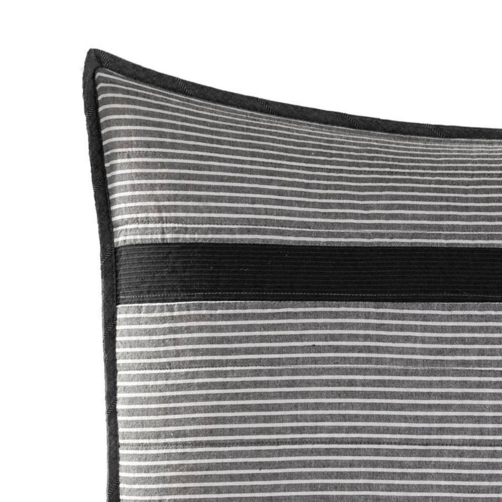 Nautica Vessey 1-Piece Gray Striped Cotton Standard Sham