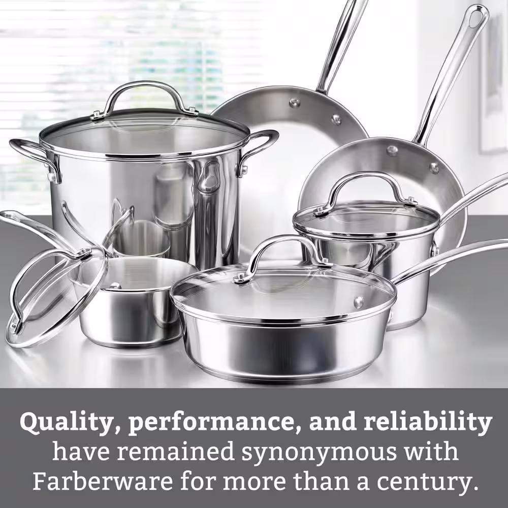 Farberware Millennium 10-Piece Stainless Steel Cookware Set