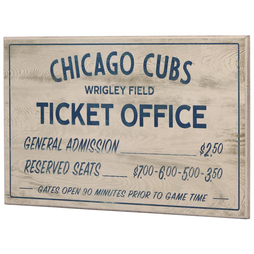 Open Road Brands Chicago Cubs Vintage Ticket Office Wood Wall Decor