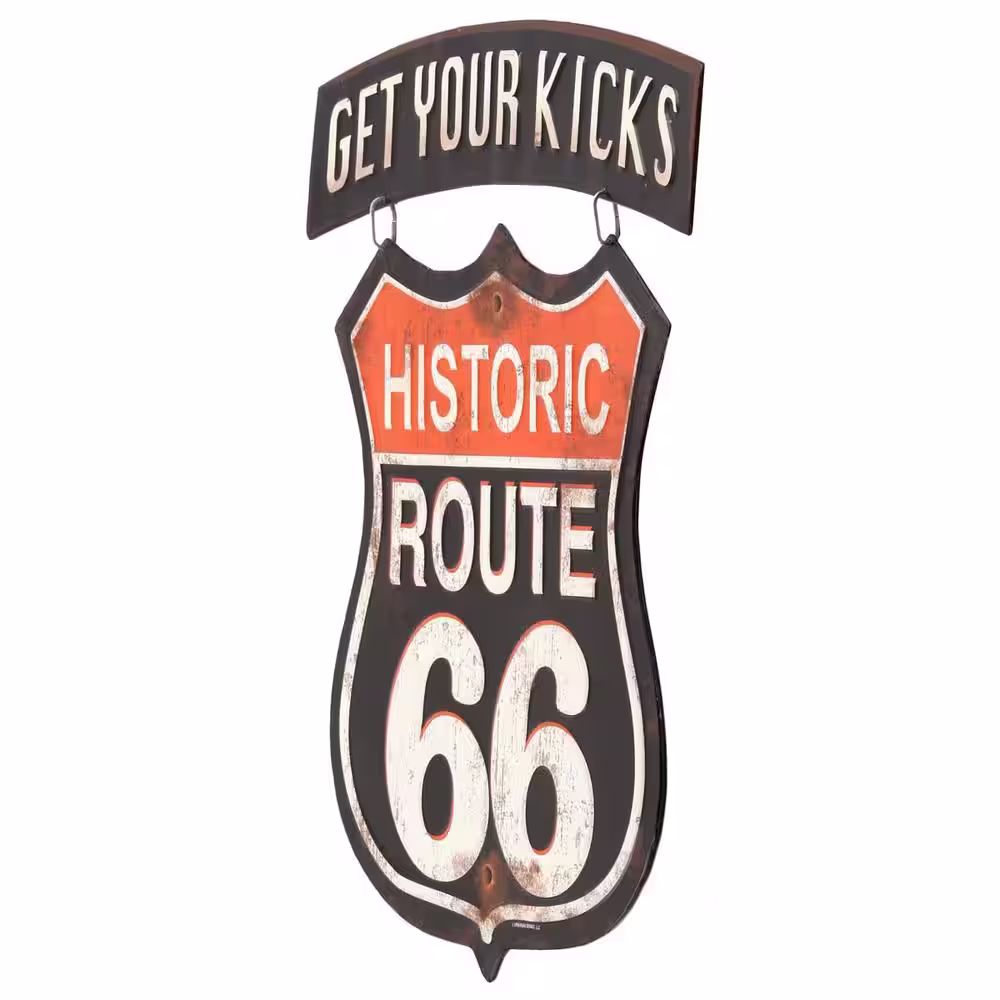 Open Road Brands Route 66 Get Your Kicks Linked Embossed Decorative Sign