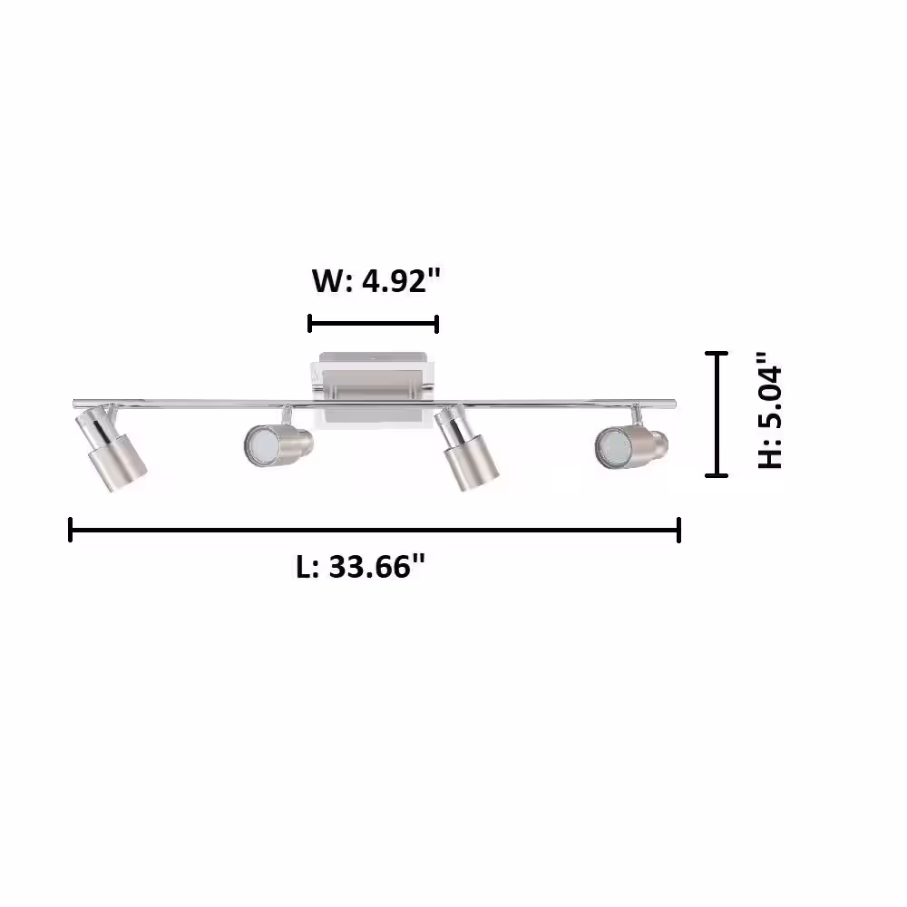 Eglo Davida-2 3 ft. Matte Nickel/Chrome Fixed Track Lighting Kit