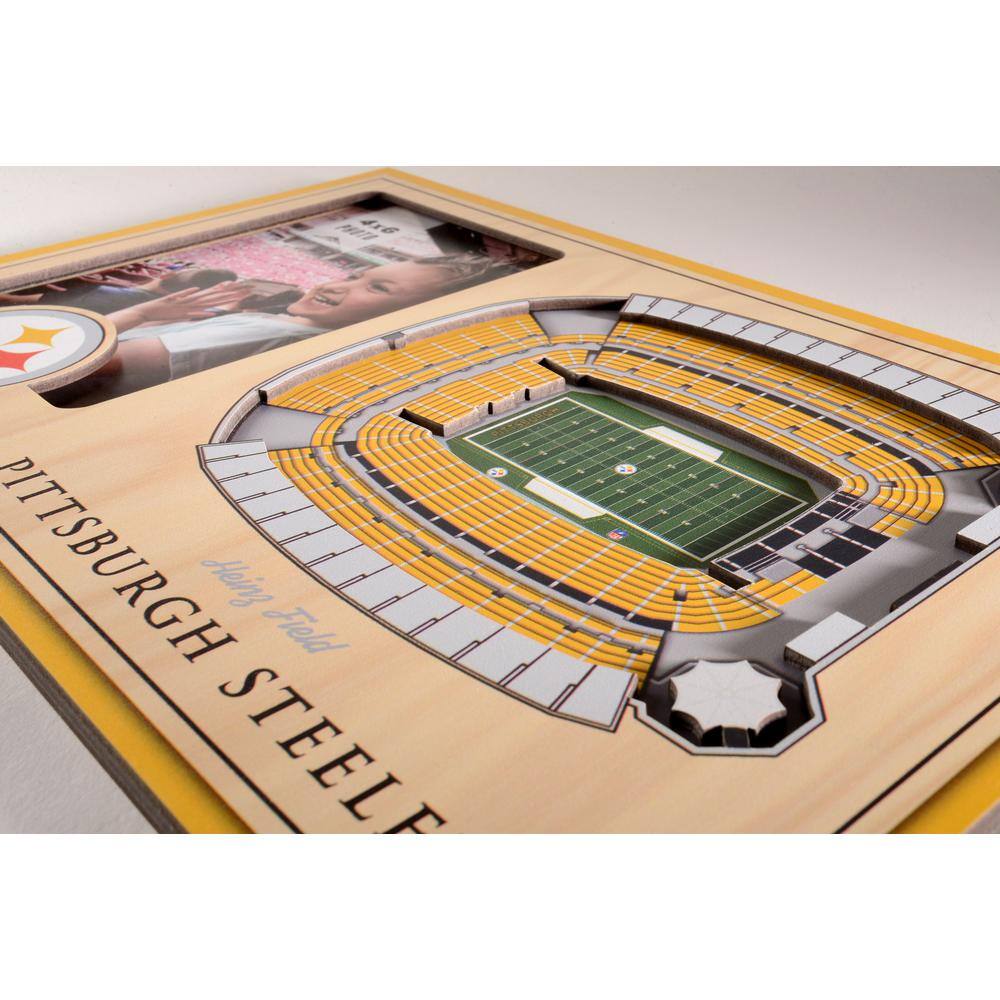 YouTheFan NFL Pittsburgh Steelers Team Colored 3D StadiumView with 4 in. x 6 in. Picture Frame