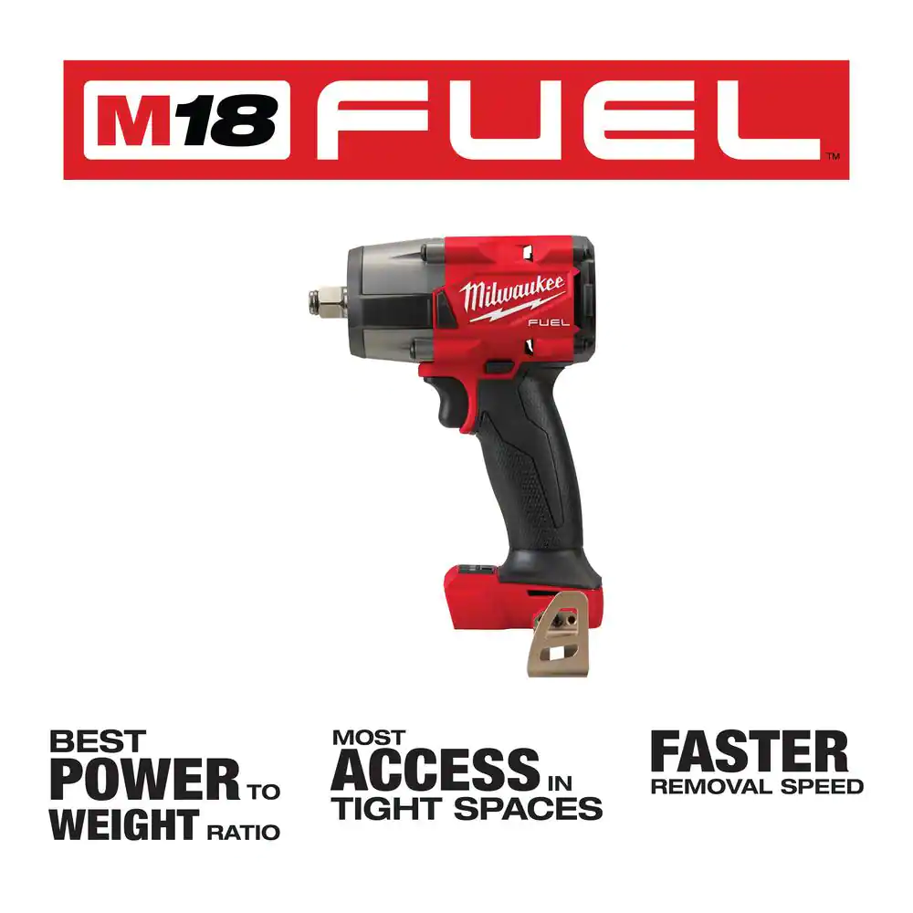 Milwaukee M18 FUEL Gen-2 18V Lithium-Ion Brushless Cordless Mid Torque 1/2 in. Impact Wrench w/Friction Ring (Tool-Only)
