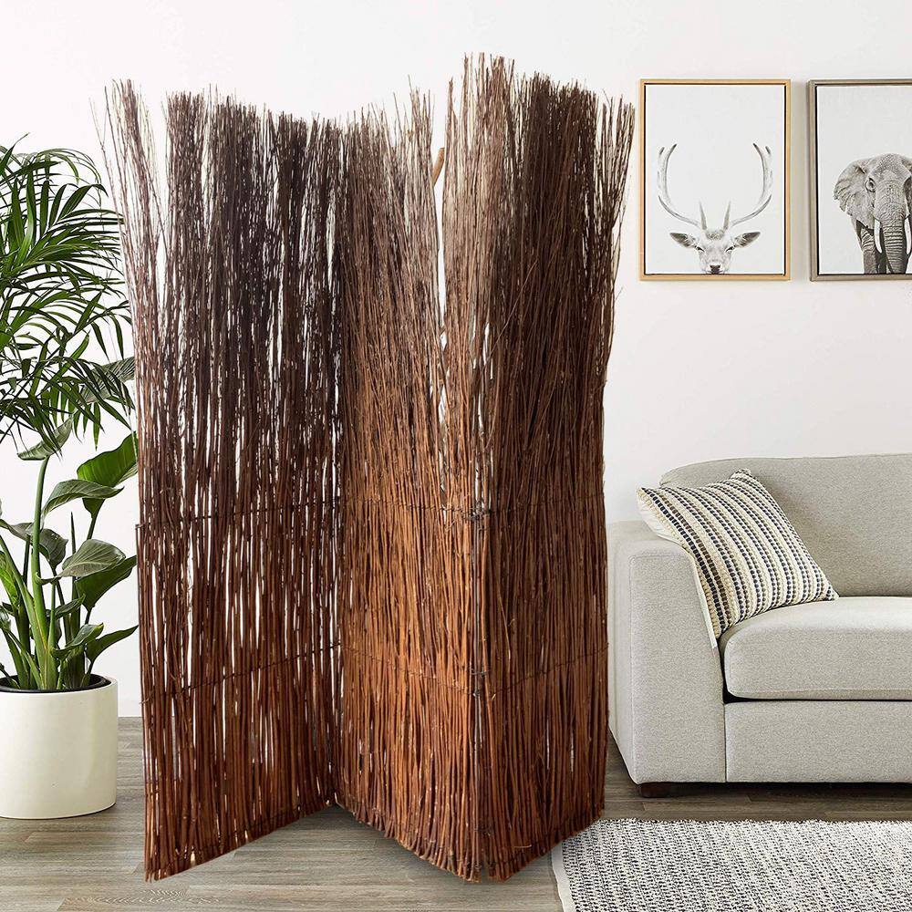 HomeRoots Mariana Wicker 3-Panel Divider