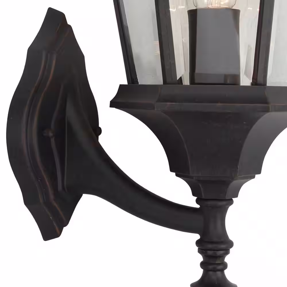 None 1-Light Oil Rubbed Bronze Outdoor Wall Lantern Sconce