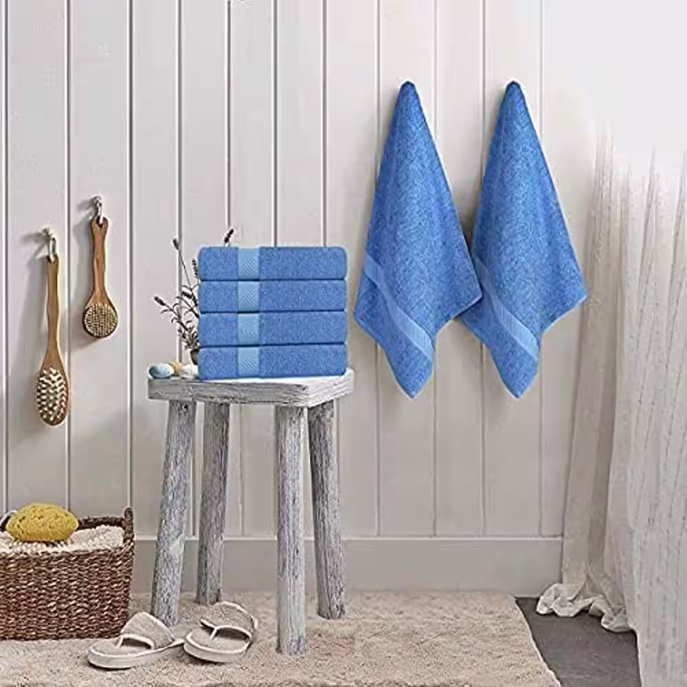 None Bath Towels, Blue, 24 x 46 in. Towels for Pool, Spa, and Gym Lightweight and Highly Absorbent Quick Drying Towels