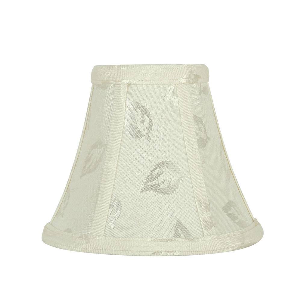 Aspen Creative Corporation 6 in. x 5 in. Off White/Leaf Design Bell Lamp Shade (5-Pack)