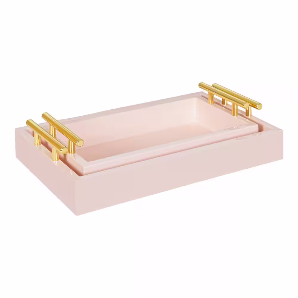 Kate and Laurel Lipton Pink Decorative Tray