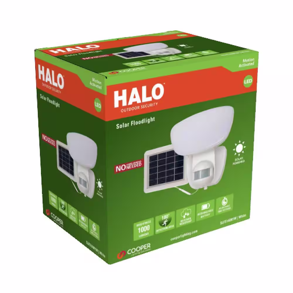 None SLFS 180-Degree White Motion Activated Outdoor Integrated LED Flood Light 1174 Lumens