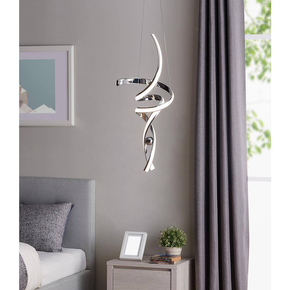 Finesse Decor Hamburg 30-Watt, Integrated LED, Chrome Pendant