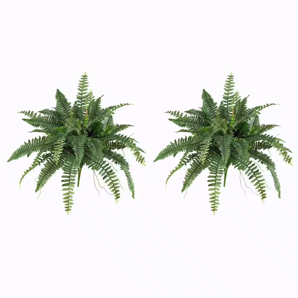Nearly Natural 40 in. Artificial Boston Fern (Set of 2)