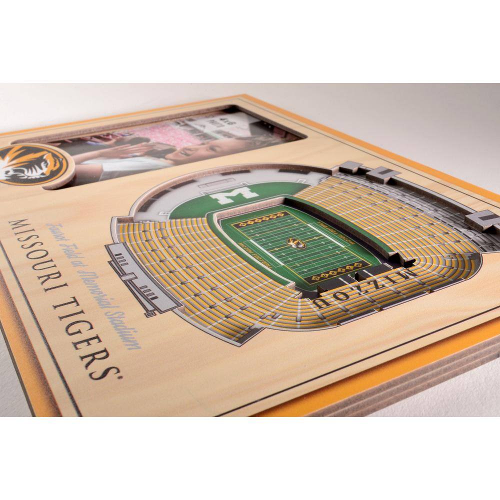 YouTheFan NCAA Missouri Tigers Team Colored 3D StadiumView with 4 in. x 6 in. Picture Frame