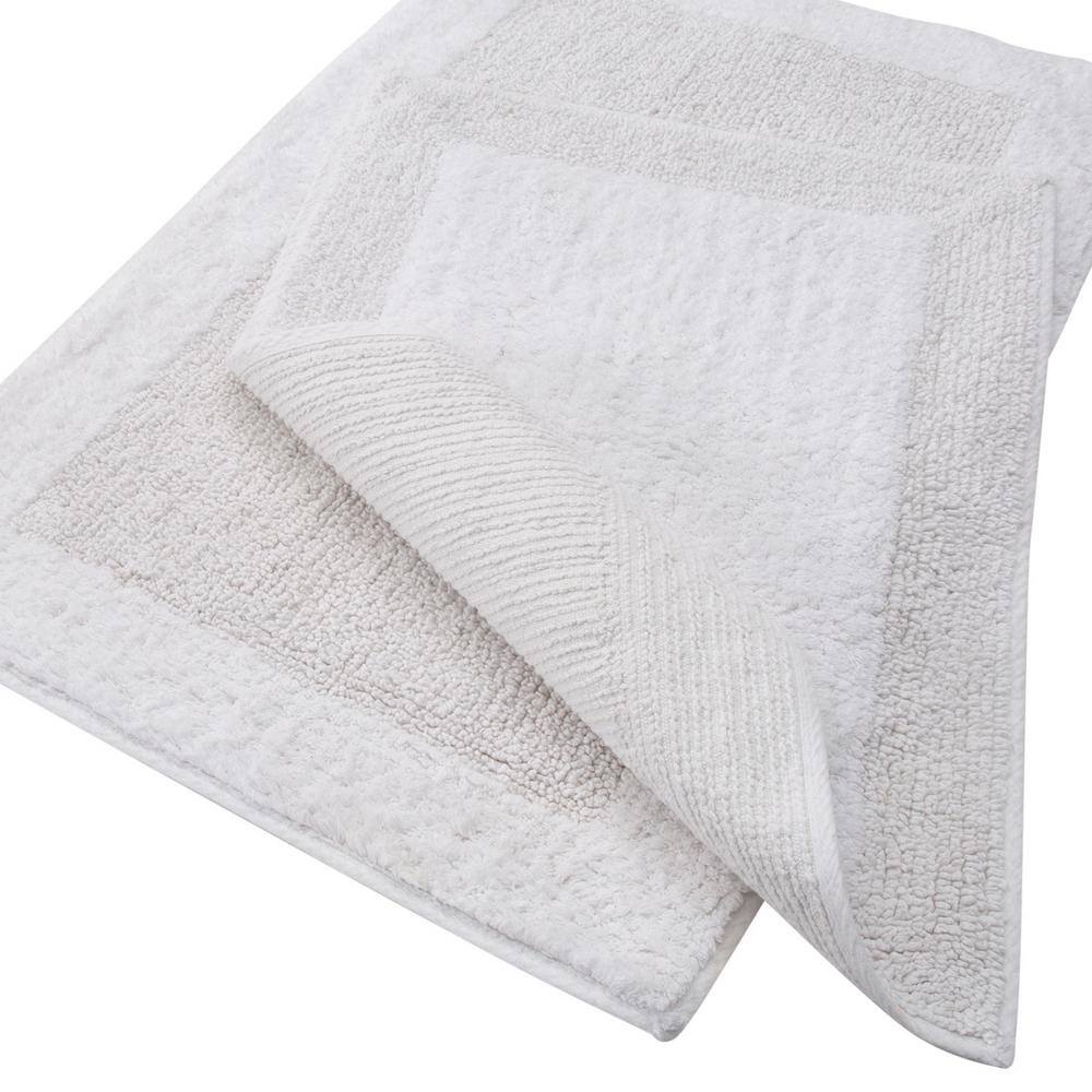 None COTTON WHITE BRIGHTON BATH MAT 2- Piece Set