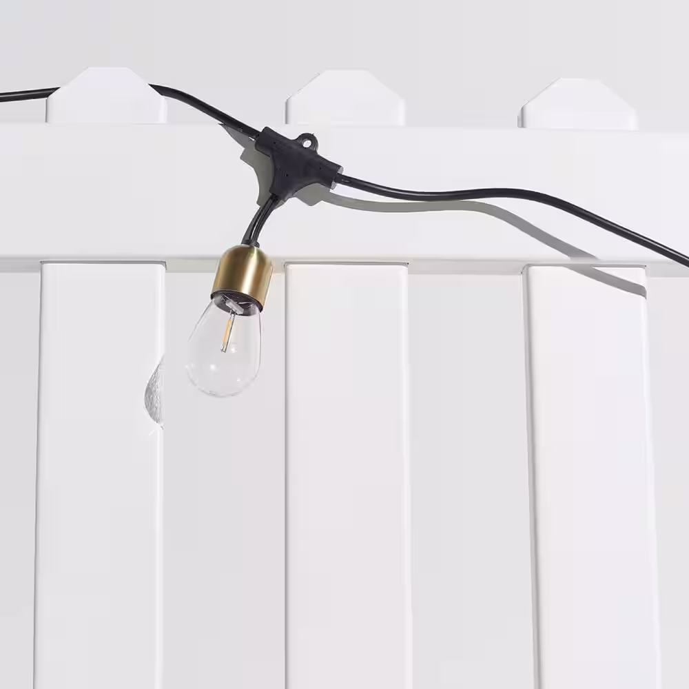 Brightech Ambience Glow 12-Light 28 ft. Outdoor Solar 1W 2700k LED S14 Hanging Edison Bulb String-Light