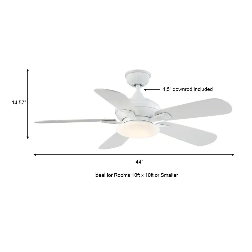 Home Decorators Collection Benson 44 in. LED White Ceiling Fan with Light and Remote Control
