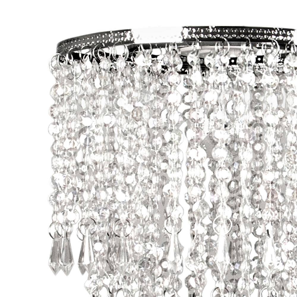 Tadpoles 9 in. x 12 in. 1-Light Faux Crystal & Chrome Pendant Triple Layer Lamp Shade
