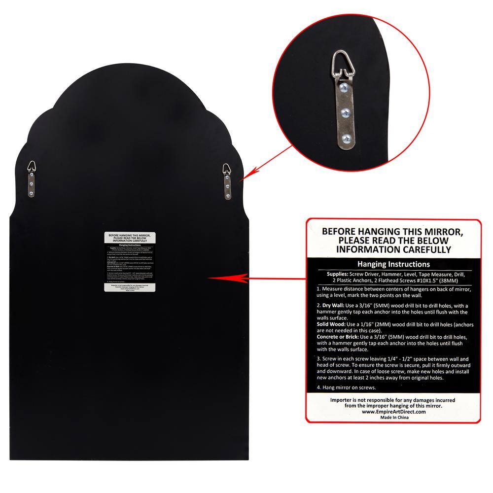 Empire Art Direct Medium Arch Clear Beveled Glass Contemporary Mirror (40 in. H x 24 in. W)