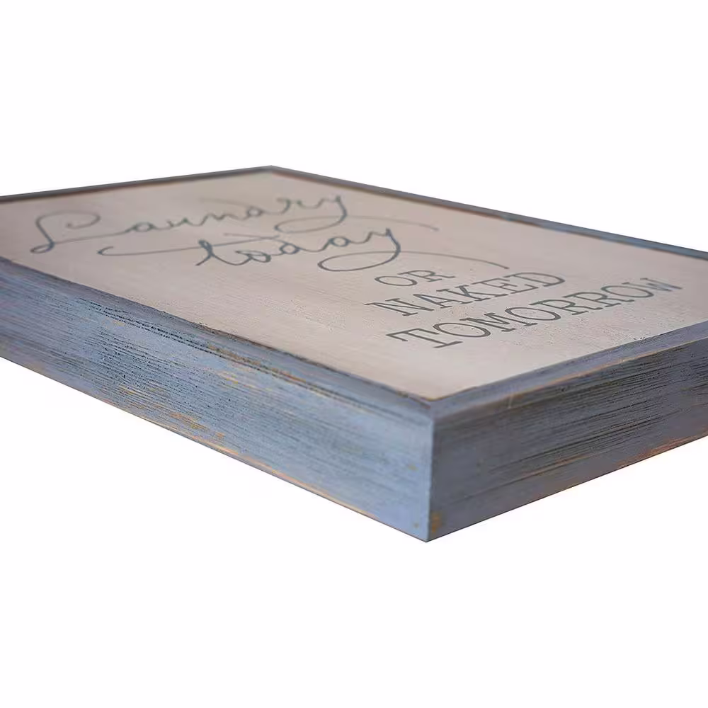 None Laundry Today or Naked Tomorrow Framed Wood Wall Decorative Sign