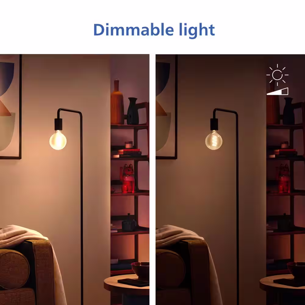 Philips Amber and Full Color G25 25W Equivalent Dimmable Smart Wi-Fi WiZ Connected Vintage Edison LED Light Bulb 2100K (1-Pack)
