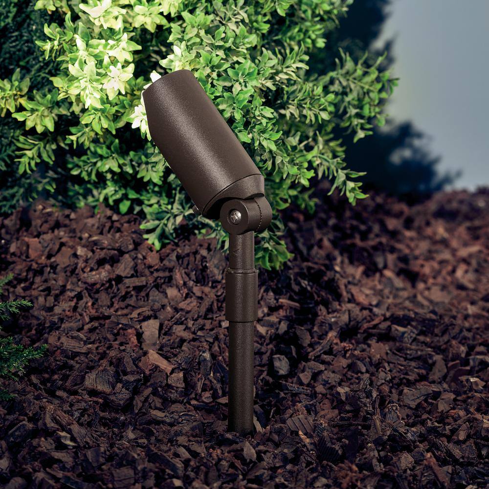 KICHLER Low Voltage 6 in. Textured Architectural Bronze Hardwired Outdoor Weather Resistant Spotlight with No Bulbs Included