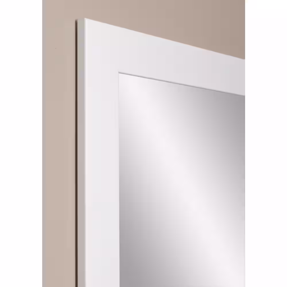 BrandtWorks Medium Matte White Modern Mirror (32 in. H X 65.5 in. W)