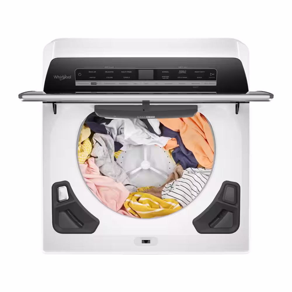 Whirlpool 5.3 cu. ft. Smart Top Load Washing Machine in White with Load and Go, Built-In Water Faucet and Stain Brush, ENERGY STAR