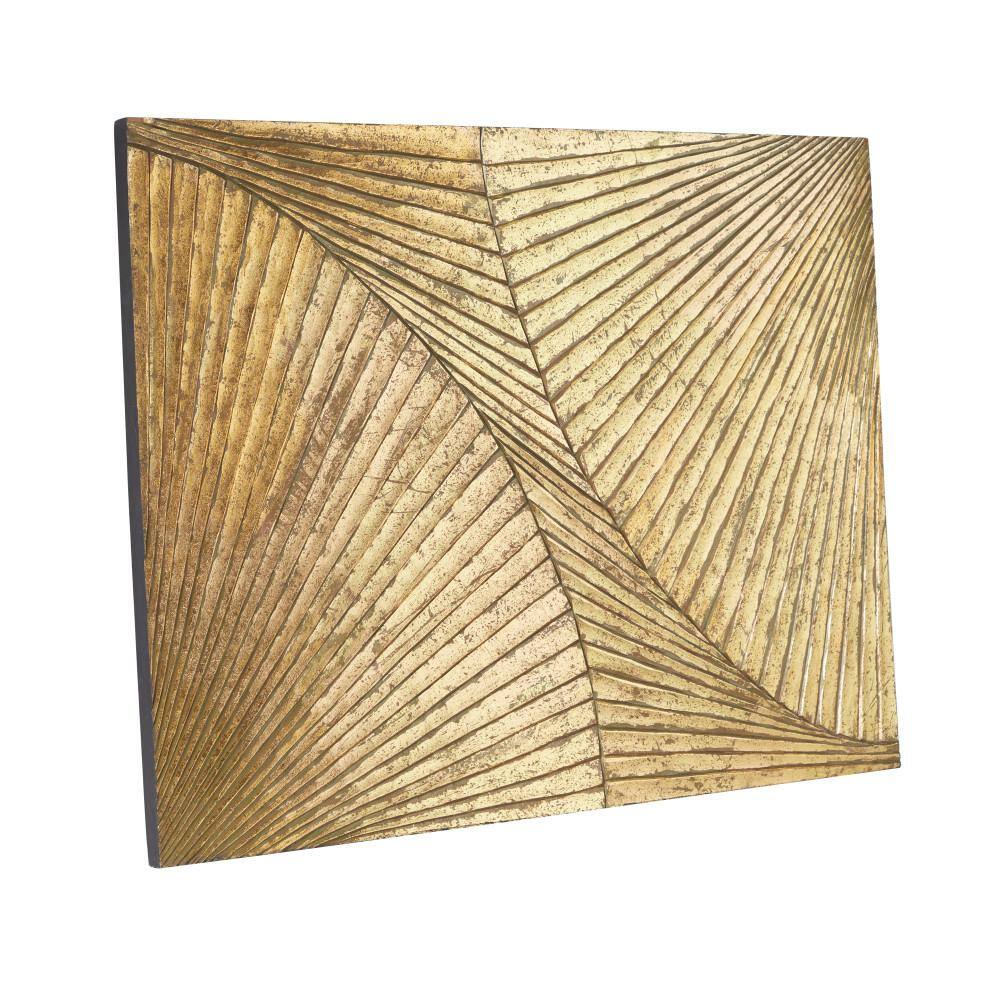 Litton Lane Wood Gold Carved Radial Geometric Wall Decor