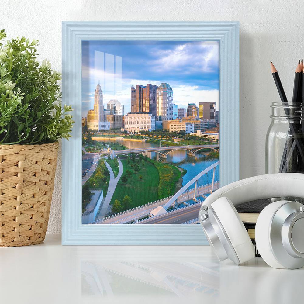 None Grooved 6 in. x 8 in. Blue Picture Frame