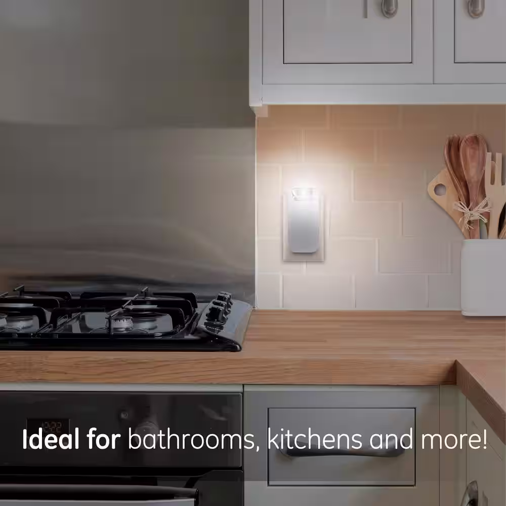 GE 0.5-Watt Rechargeable with Battery Backup, 4-in-1 Power Failure Light Sensing Integrated LED Night Light